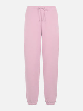 Pantaloni joggers Odalys in pile rosa