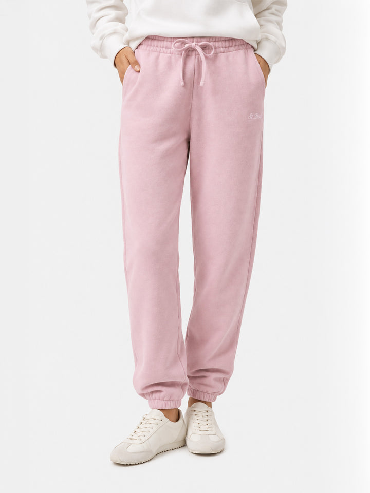 Pink cotton fleece jogger pants Odalys
