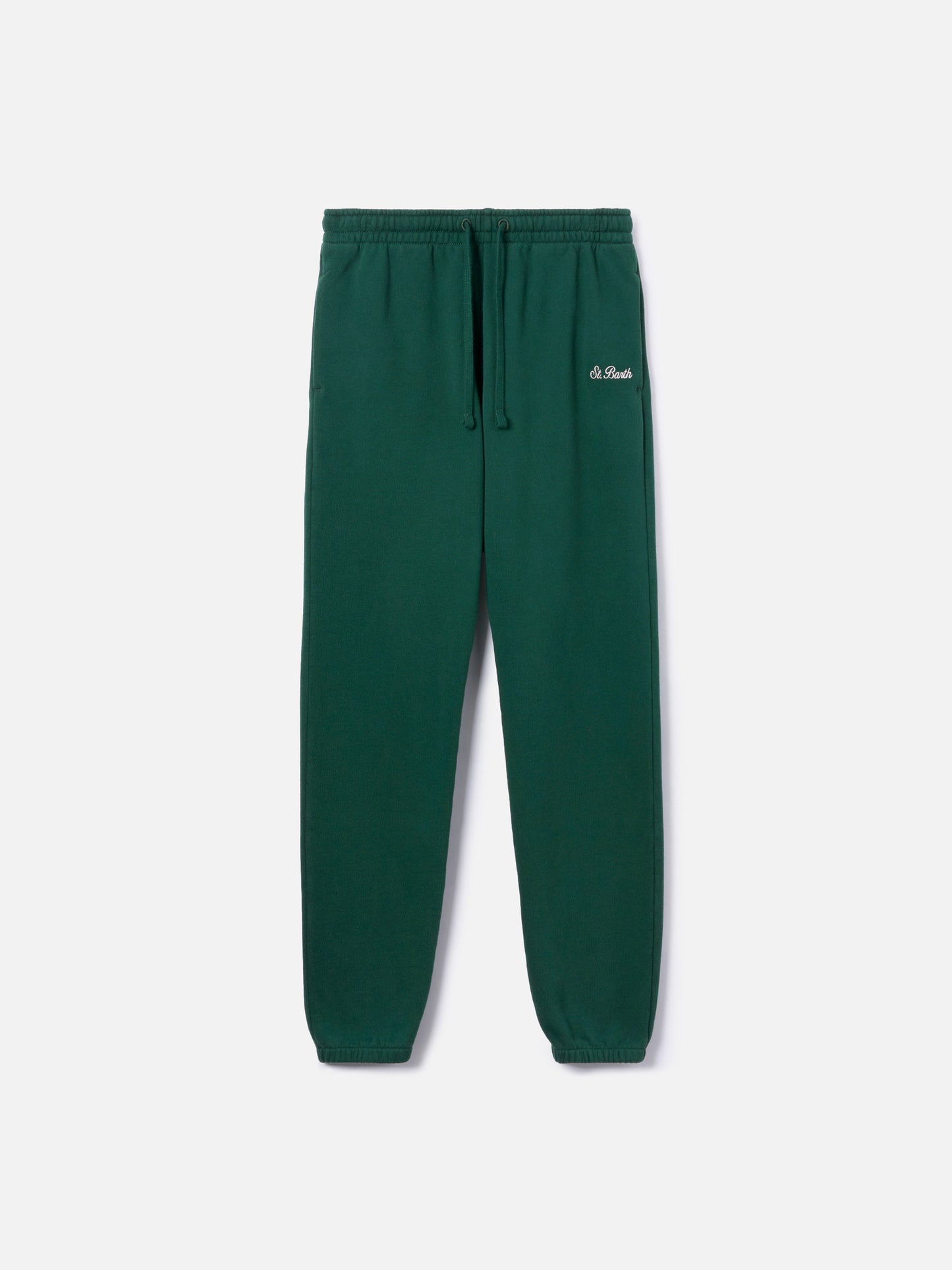Woman British green cotton fleece jogger pants Odalys