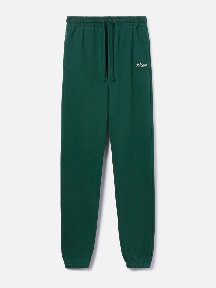 Pantaloni Odalys in felpa di cotone verde british