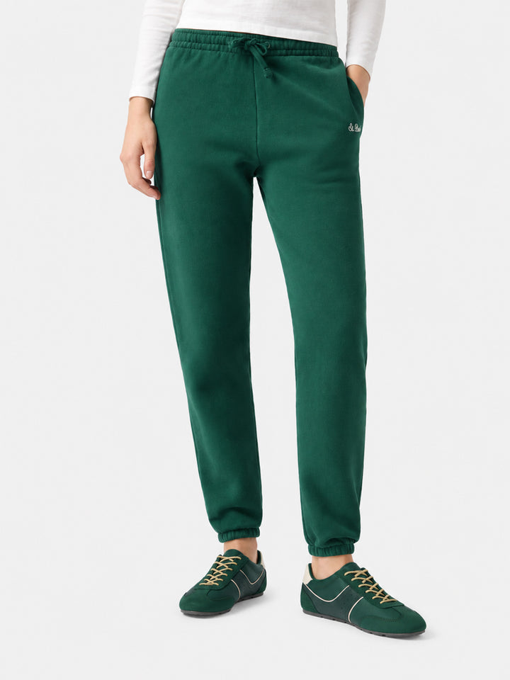 Pantaloni Odalys in felpa di cotone verde british