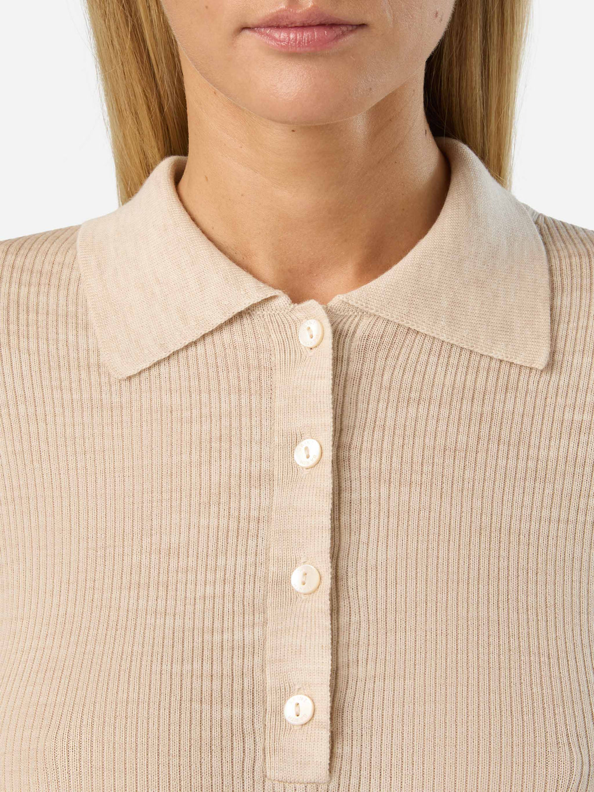 Grain Odell merino wool polo collar knit