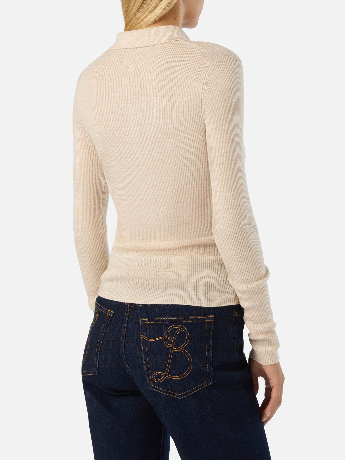Grain Odell merino wool polo collar knit