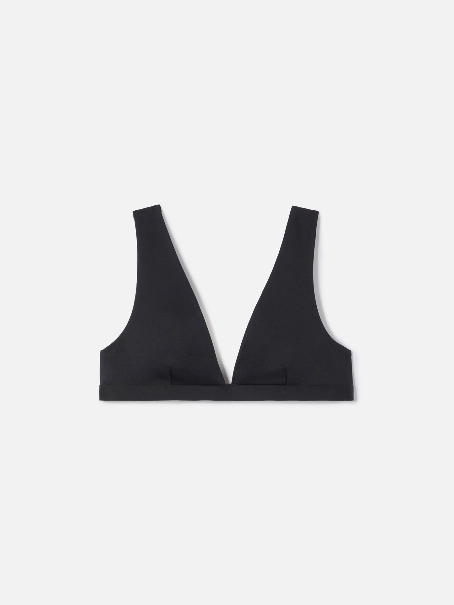 Ofelia wide-strap triangle bikini top in black