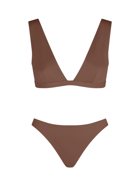 Woman brown heatsealed scooped bikini Ofelia Reanna - MC2 Saint Barth