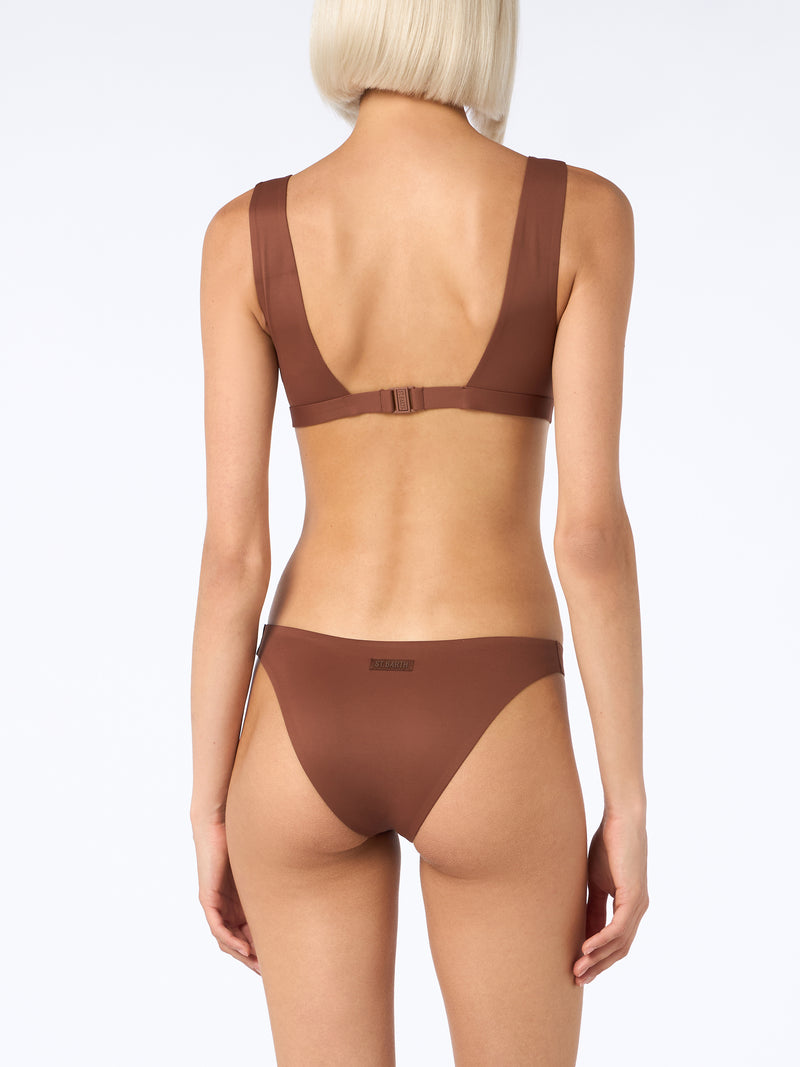 Woman brown heatsealed scooped bikini Ofelia Reanna