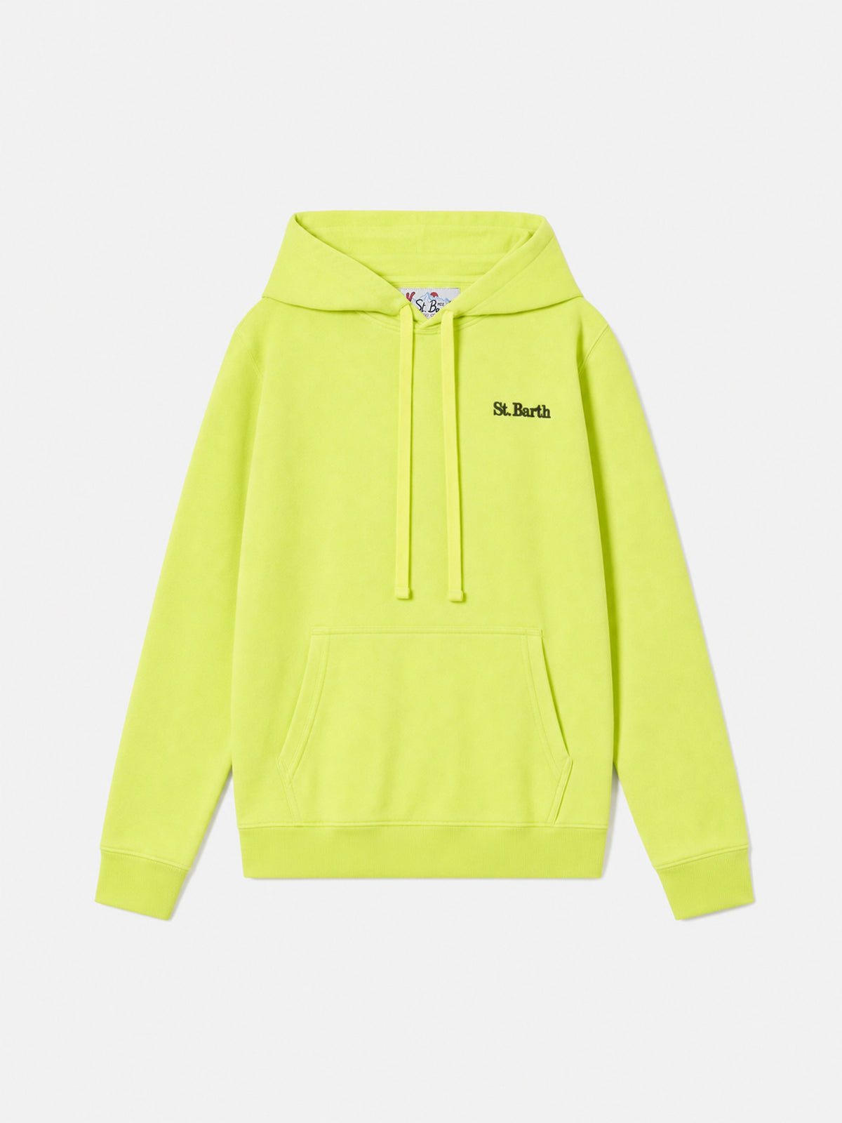 Fluo yellow Oliver Pol hoodie with terry logo
