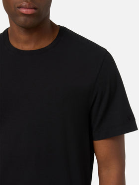 Black Orson cotton crepe t-shirt with logo embroidery