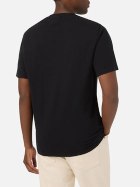 Black Orson cotton crepe t-shirt with logo embroidery
