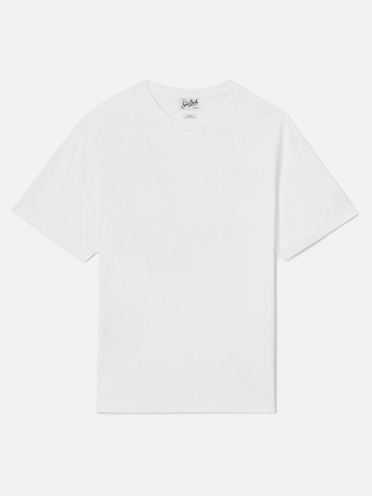 White Orson cotton crepe t-shirt with logo embroidery