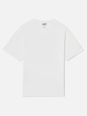 White Orson cotton crepe t-shirt with logo embroidery