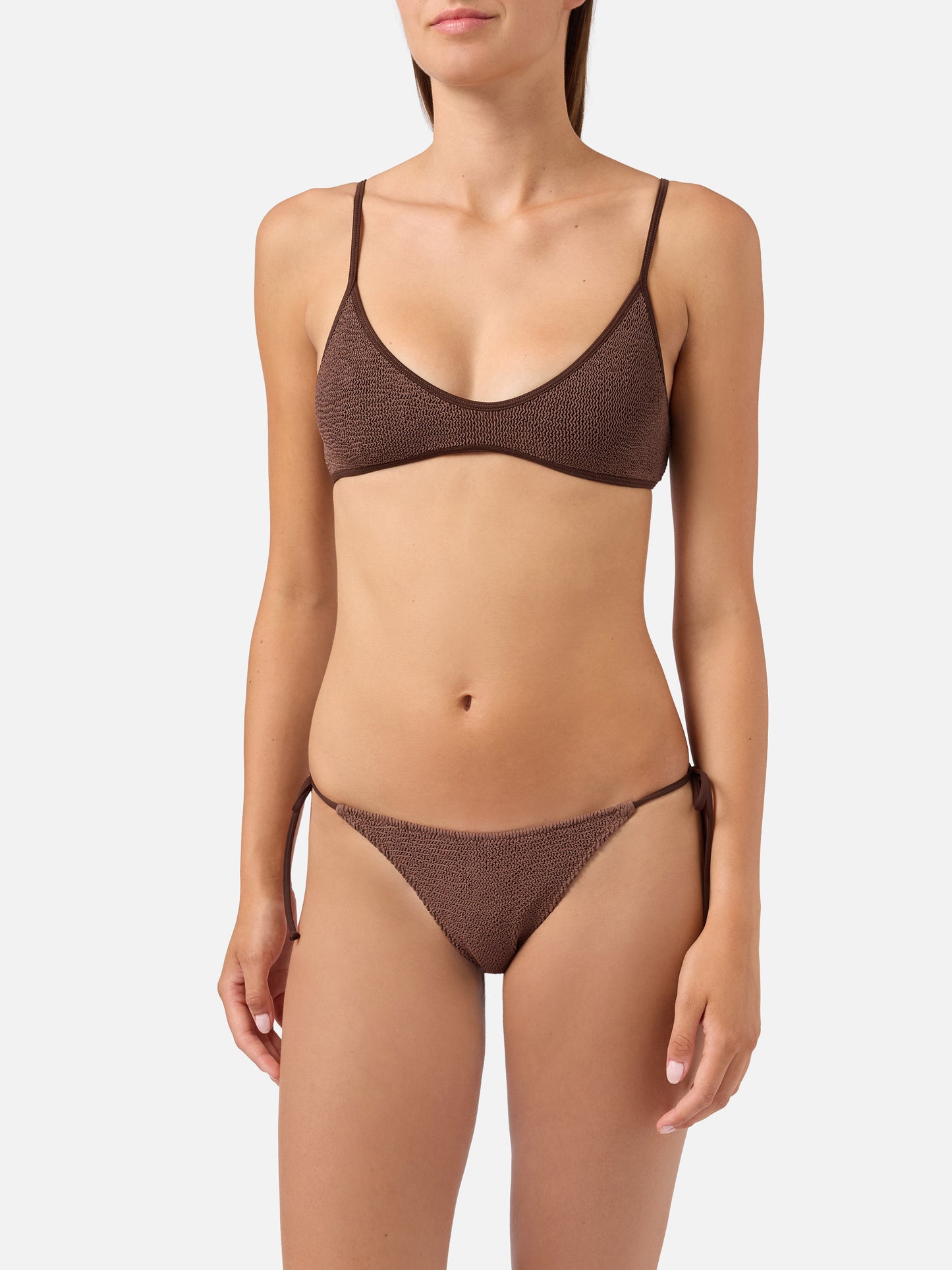 Bikini bralette marrón crinkle Paloma Marielle 