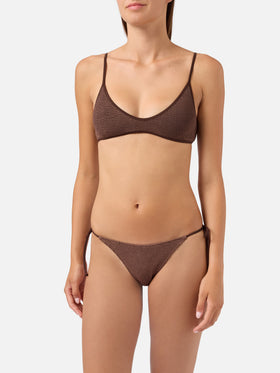 Bikini bralette marrón crinkle Paloma Marielle 