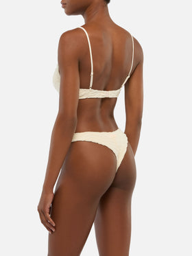 Zebra terry embossed scoop bralette bikini Paloma Naomi