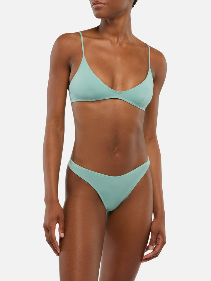 Bralette scollata verde salvia Paloma - Naomi slip mare cheeky color verde salvia
