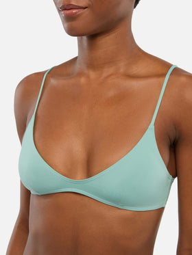 Bralette scollata verde salvia Paloma - Naomi slip mare cheeky color verde salvia