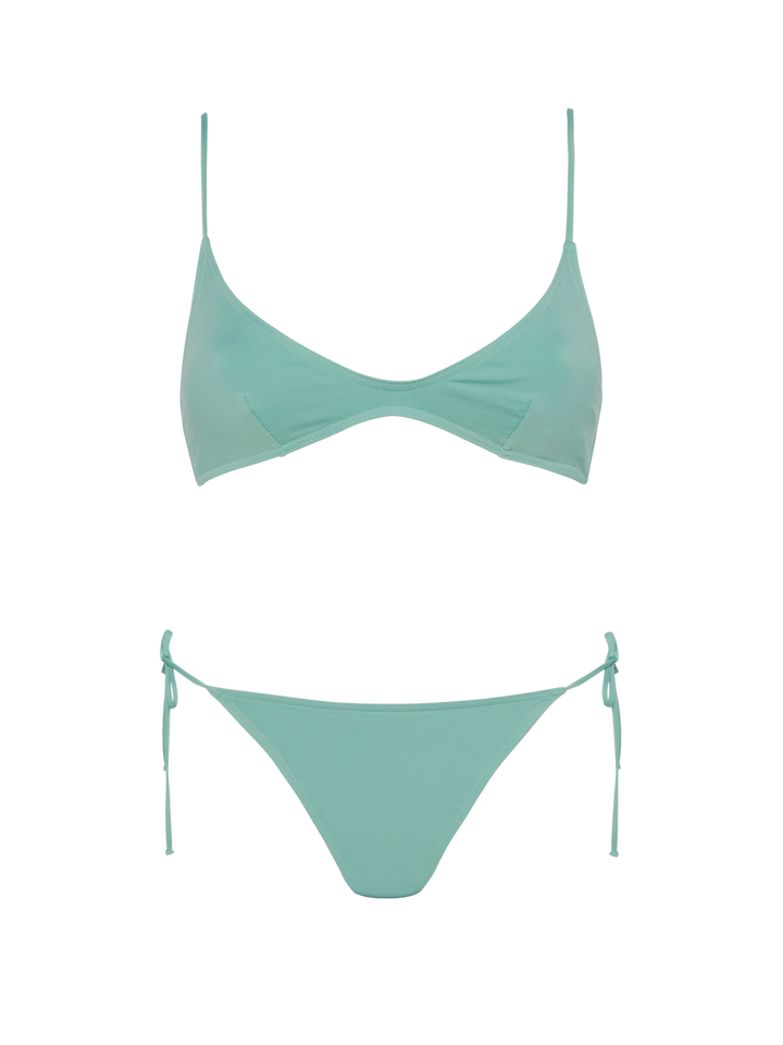 Marielle slip mare classico color verde salvia - Bralette scollata verde salvia Paloma