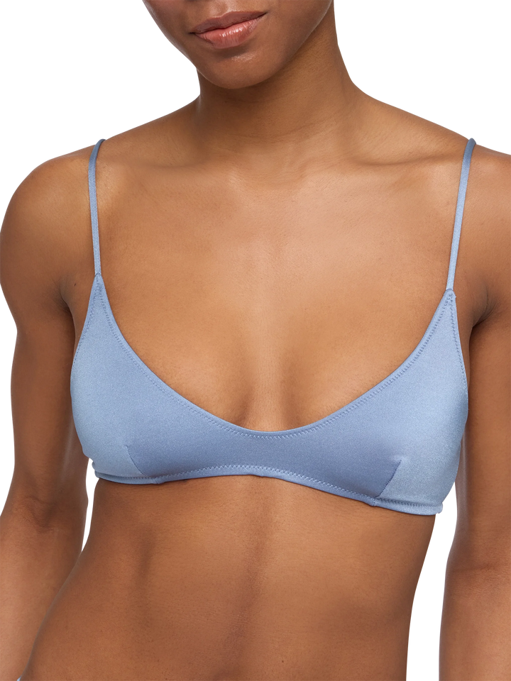 Bralette scollata in blu avio shimmer Paloma
