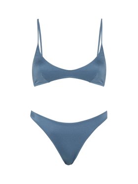 Lido shimmer avio blue classic swim briefs - Paloma shimmer blue avio scoop bralette