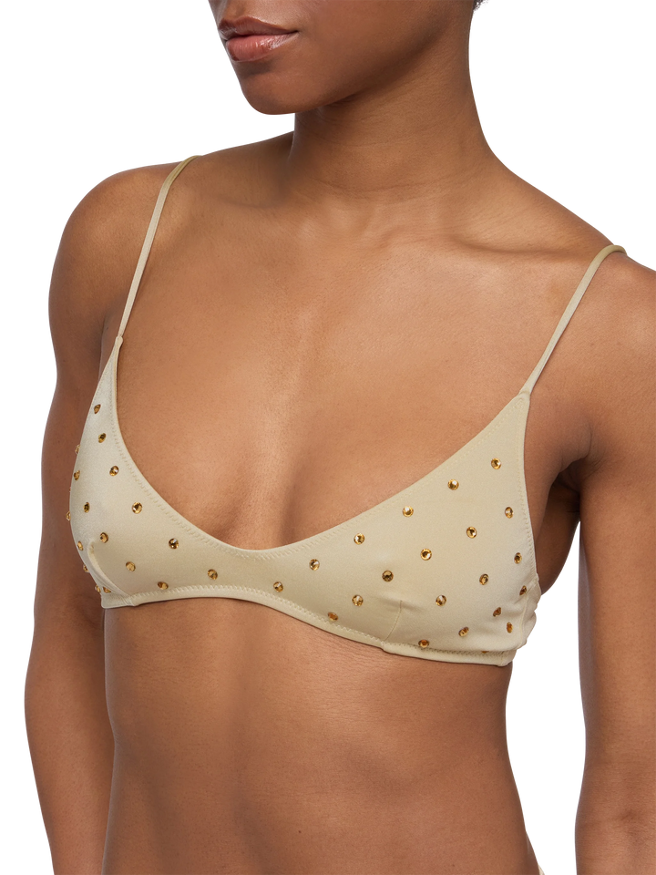 Bralette scollata oro con applicazioni di strass Paloma