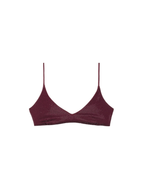 Paloma burgundy scoop bralette with rhinestone embellishment - MC2 Saint Barth