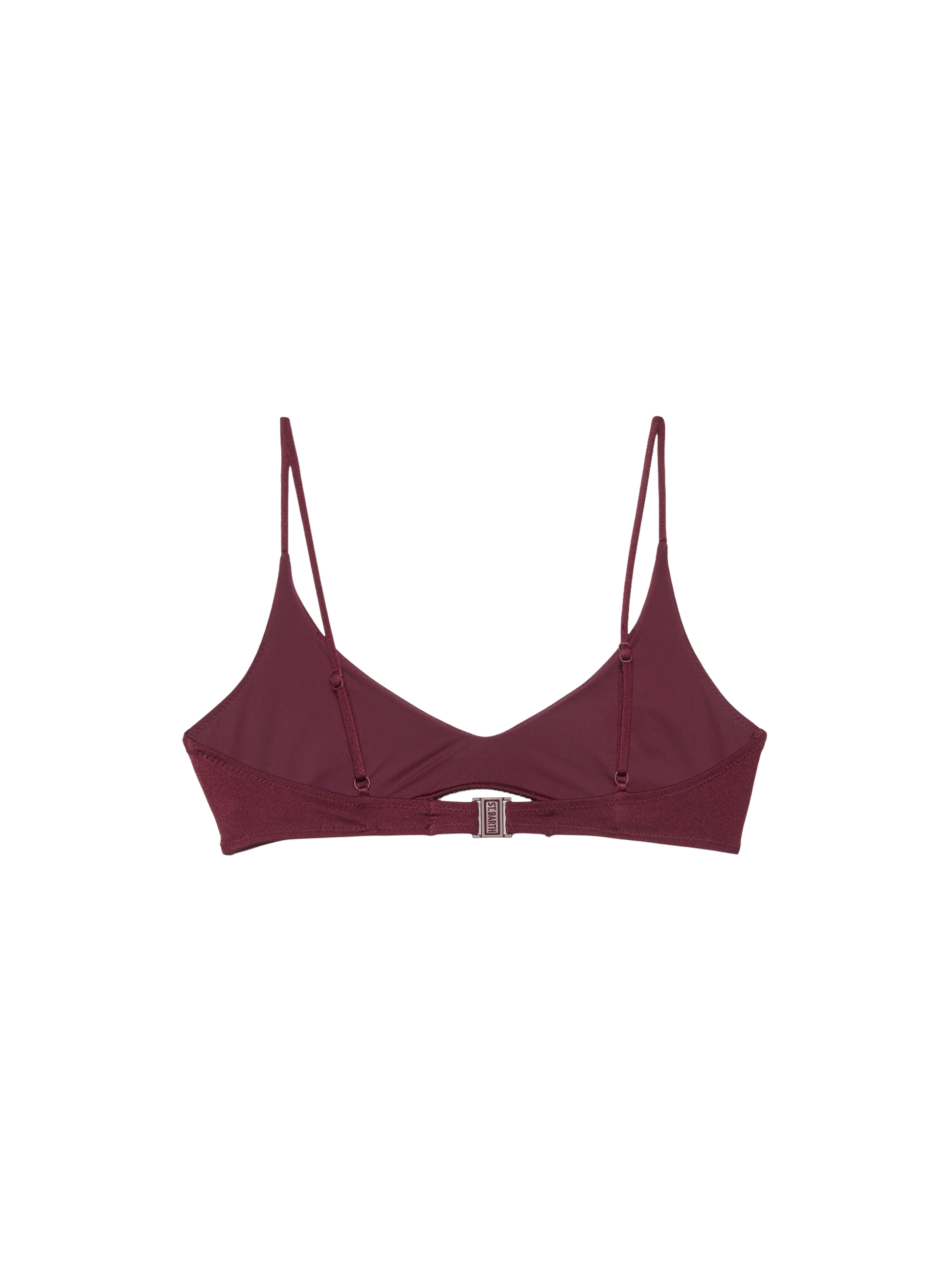 Paloma burgundy scoop bralette with rhinestone embellishment - MC2 Saint Barth