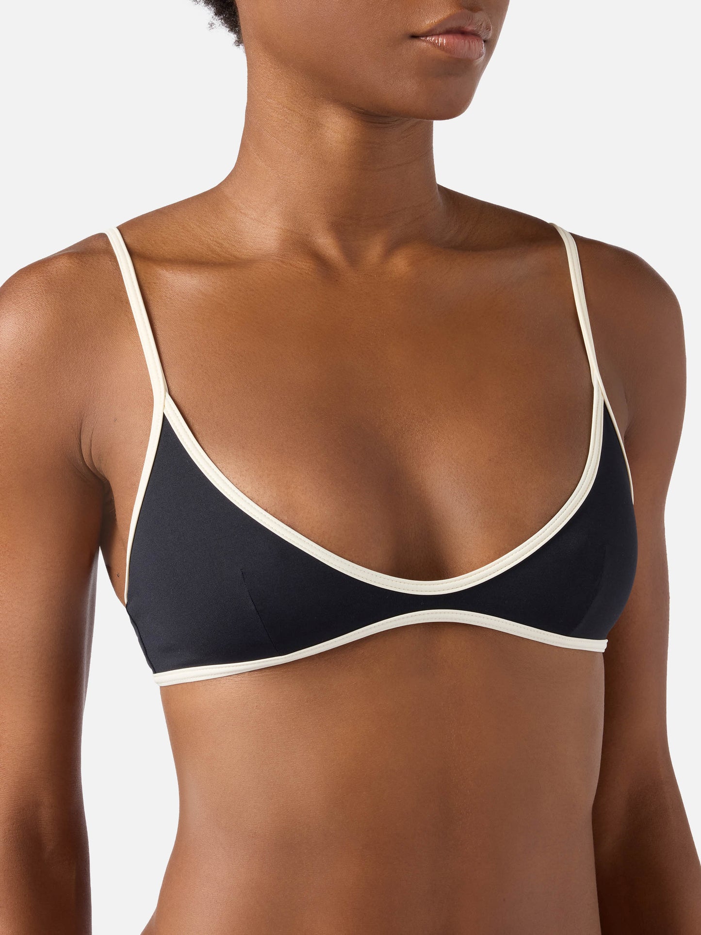 Bikini noir à liens Paloma Zephire avec finitions contrastées 