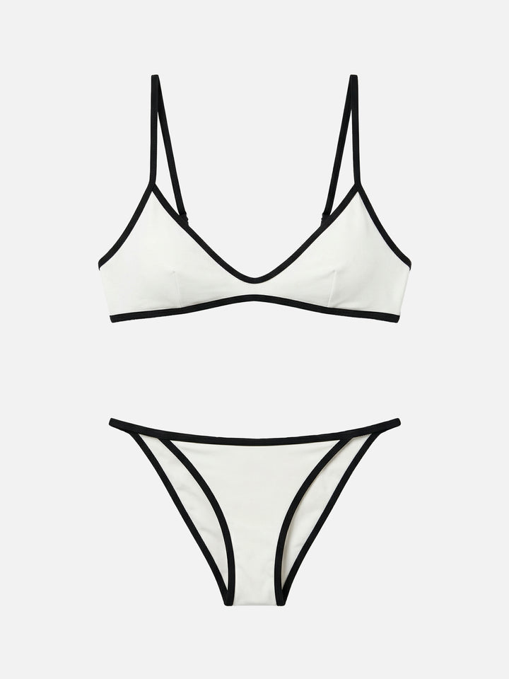 Paloma Zephire String cream bikini with contrast trims