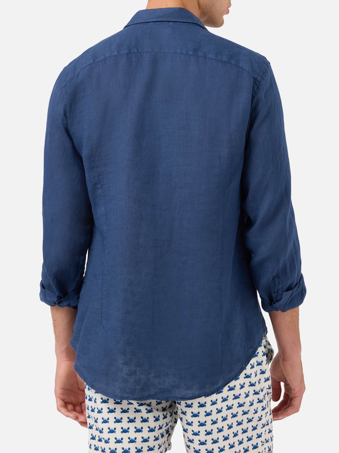 Camicia Pamplona in lino blu navy
