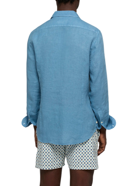 Dusty blue linen shirt Pamplona