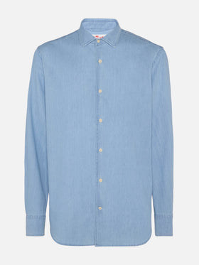 Light denim blue chambray shirt Pamplona