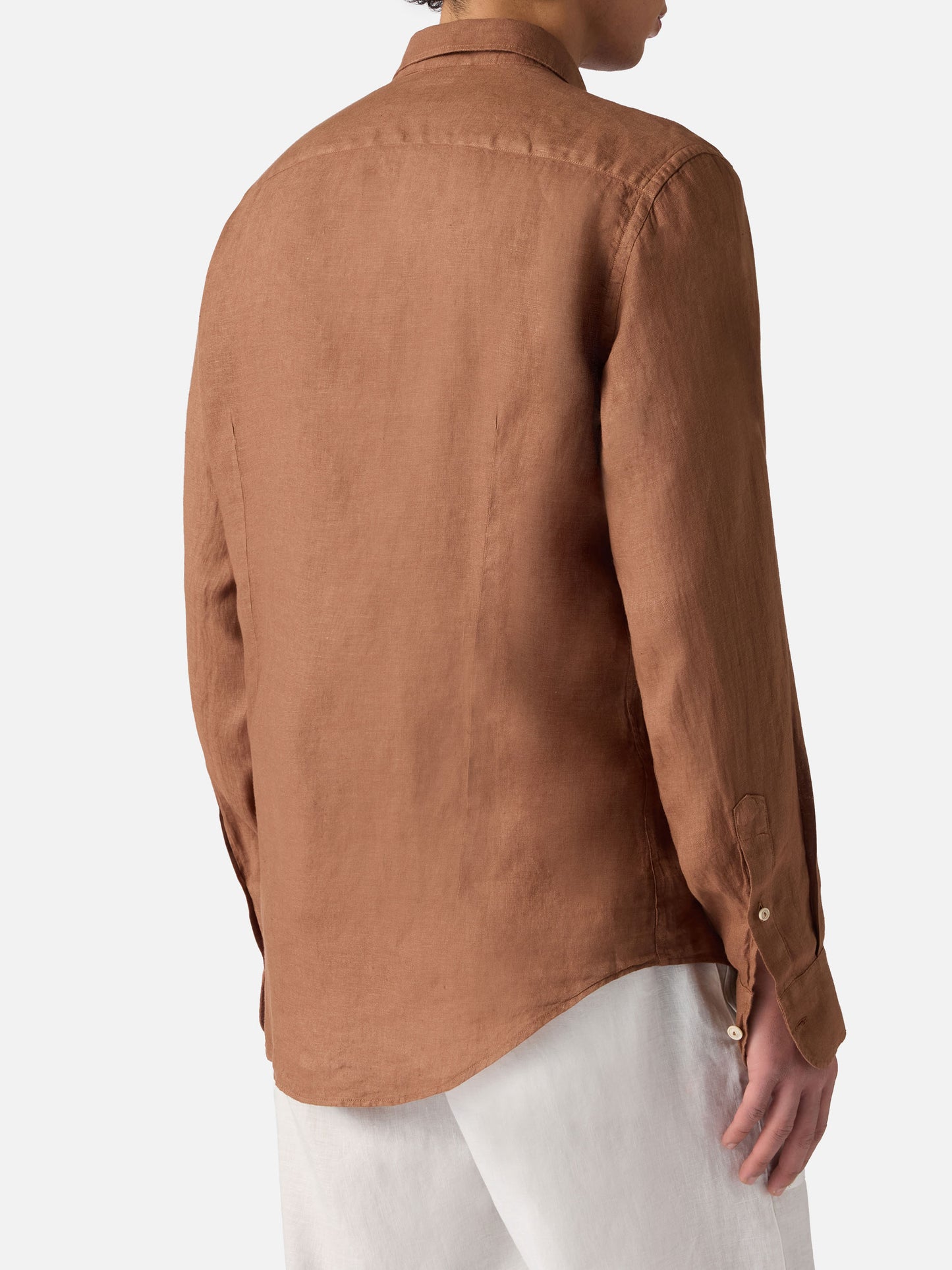Man brown linen Pamplona shirt
