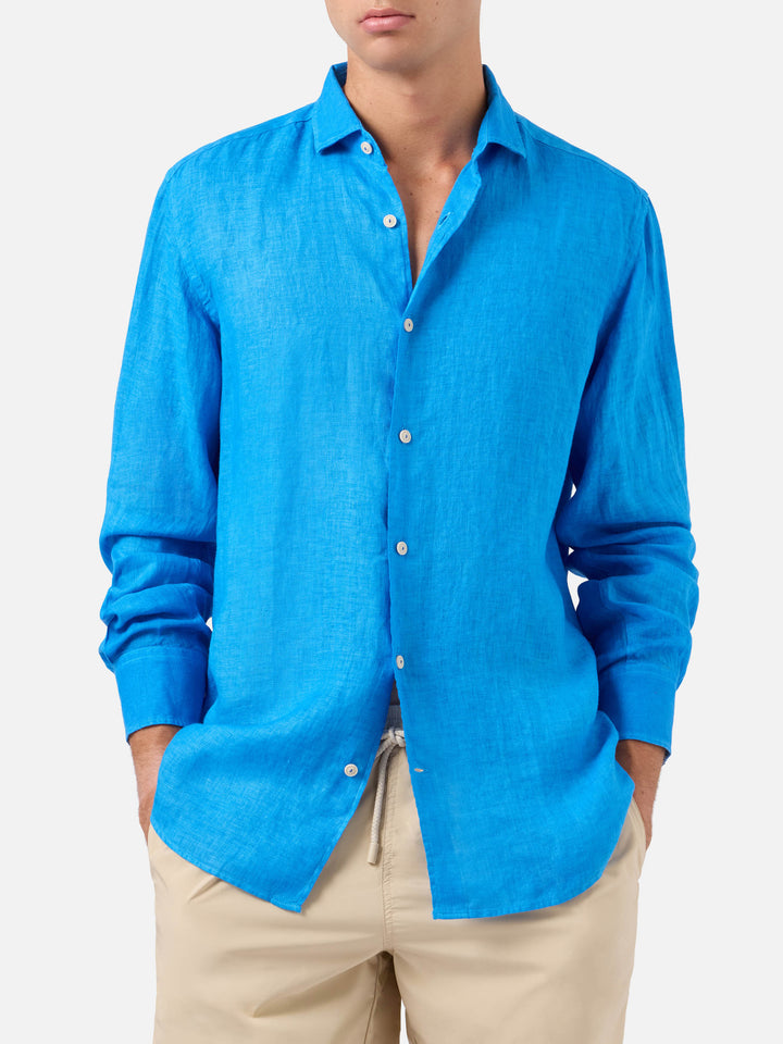 Chemise en lin Pamplona bluette 