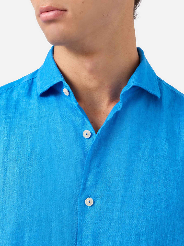 Chemise en lin Pamplona bluette 