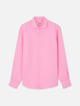 Camicia Pamplona in lino fucsia fluo