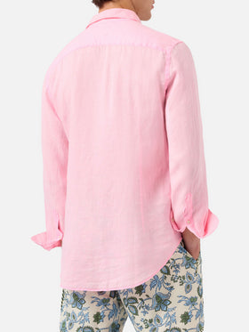 Chemise en lin rose fluo Pamplona 