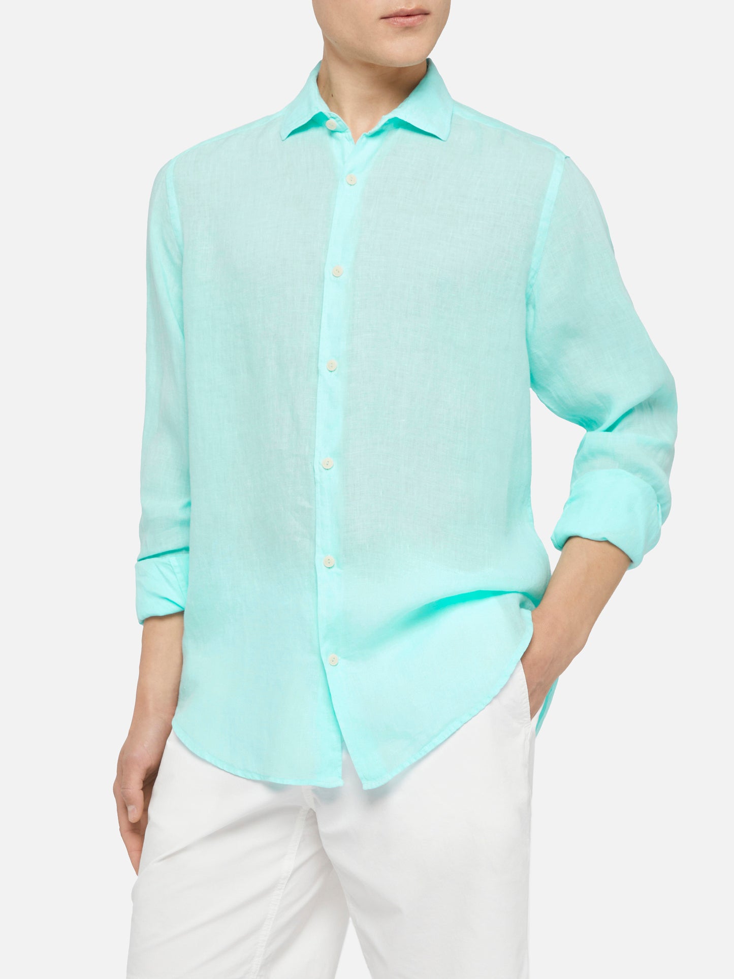 Water green linen shirt Pamplona