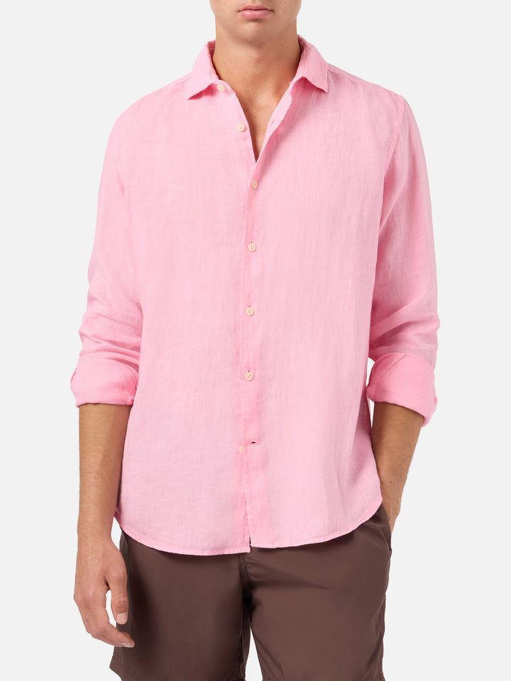 Camisa de lino rosa Pamplona 