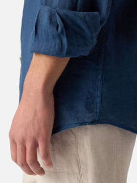 Camicia Pamplona in lino blu