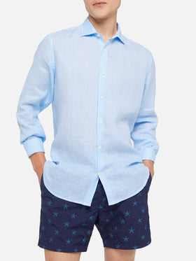 Light blue striped linen shirt Pamplona