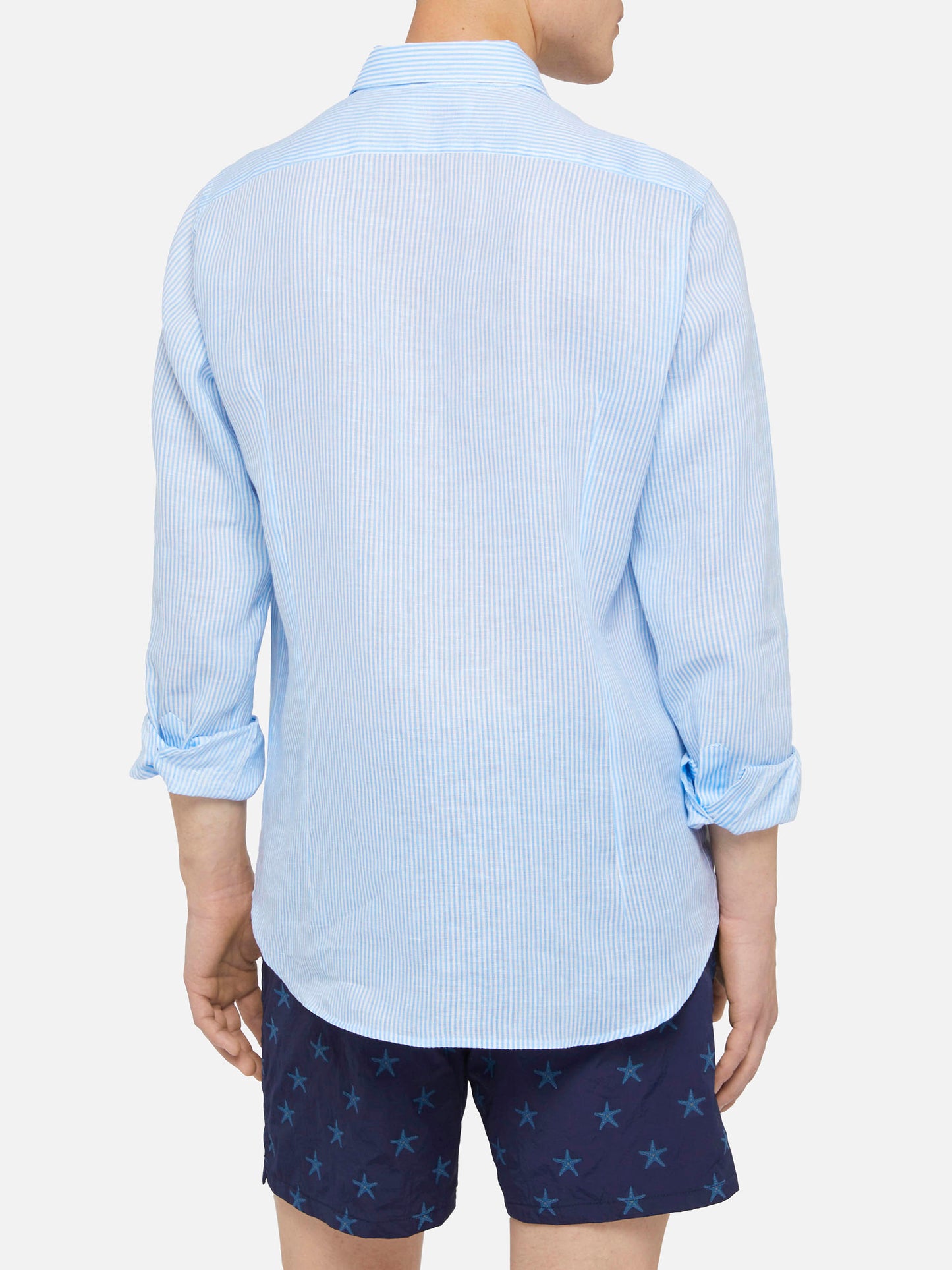 Light blue striped linen shirt Pamplona