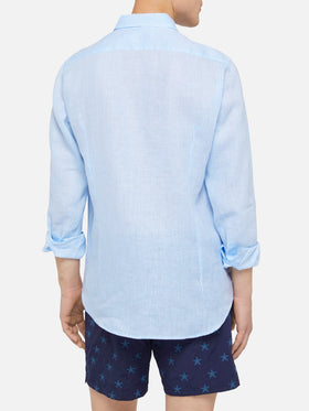 Light blue striped linen shirt Pamplona