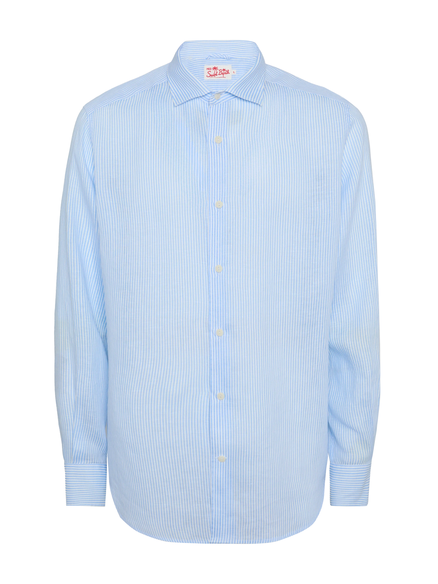 Light blue striped linen shirt Pamplona