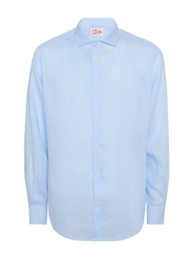 Light blue striped linen shirt Pamplona