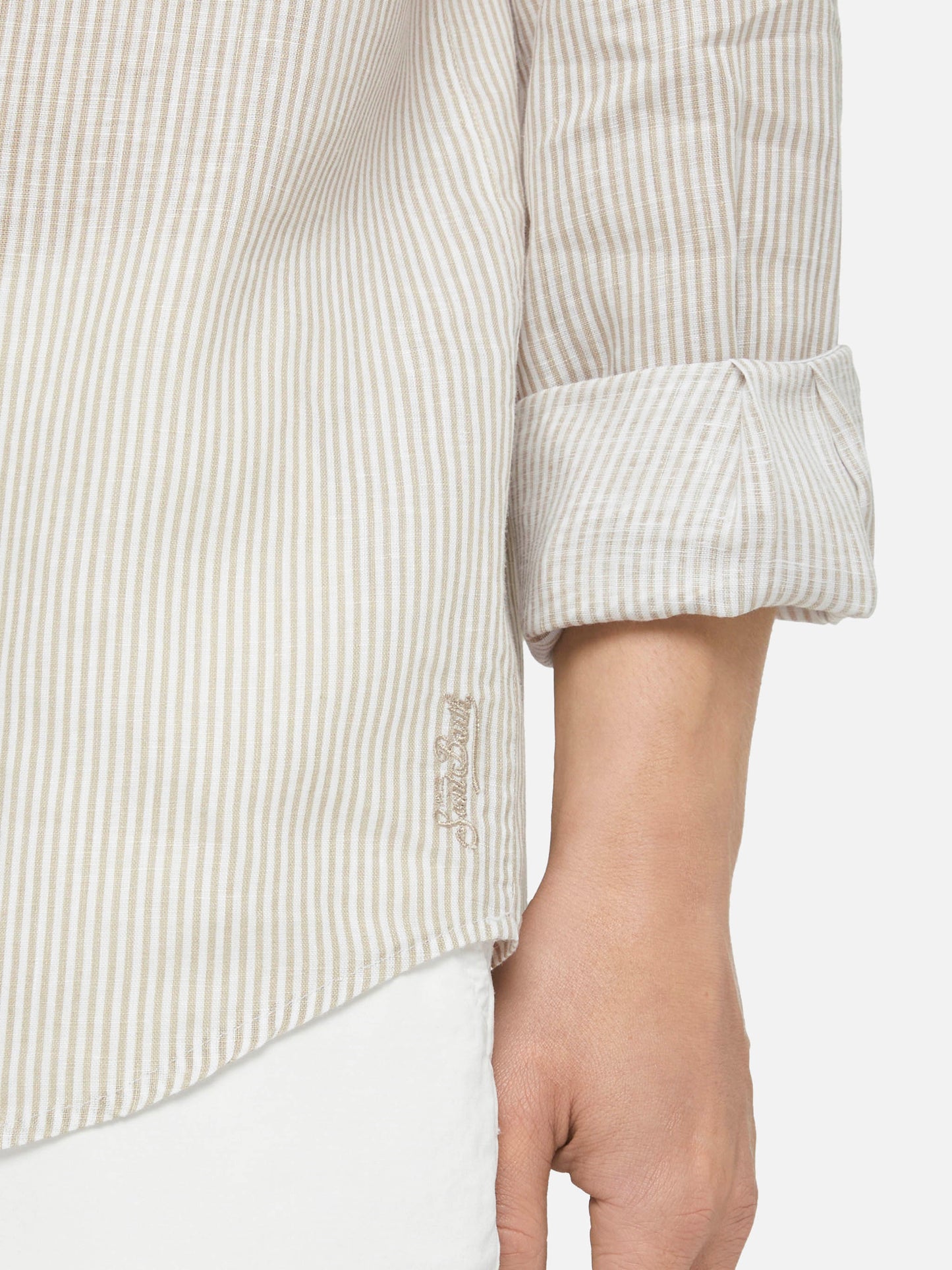 Beige striped linen shirt Pamplona