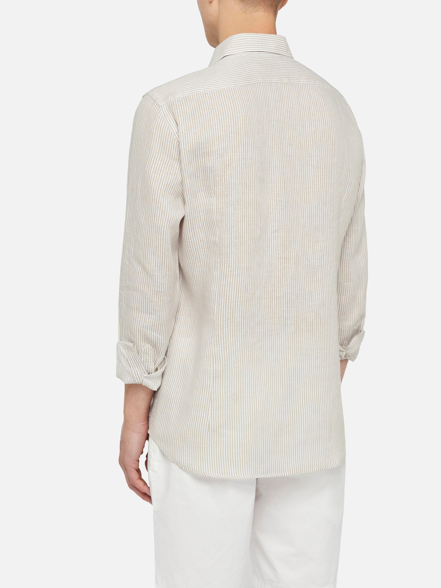 Beige striped linen shirt Pamplona