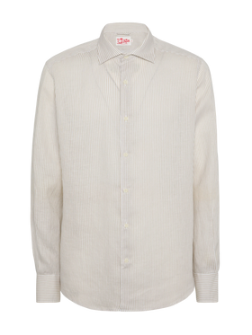 Beige striped linen shirt Pamplona