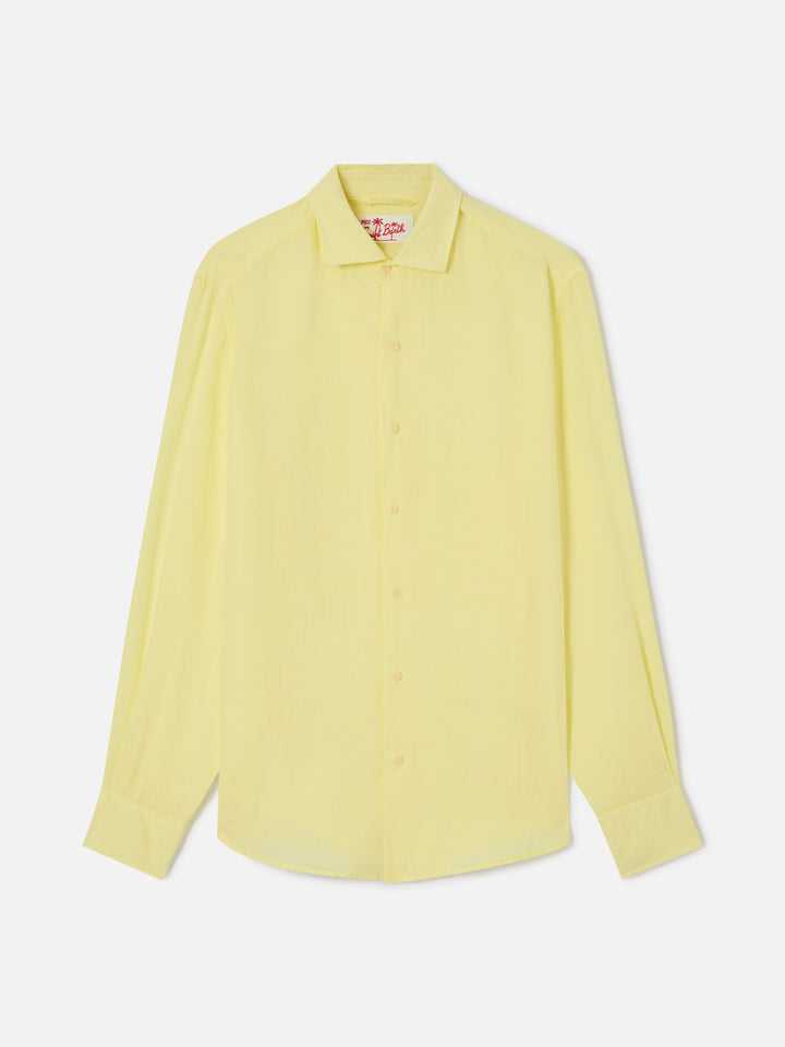 Pamplona linen shirt in pale yellow
