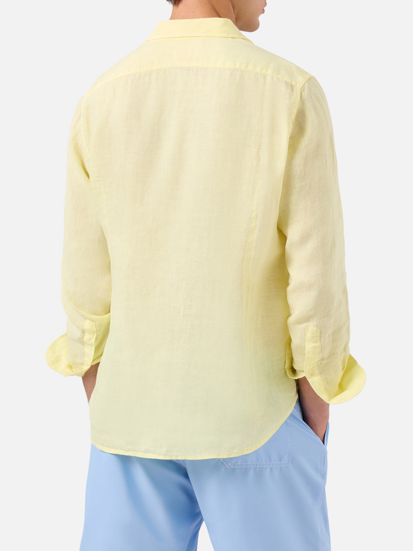 Camisa de lino Pamplona en amarillo pálido 