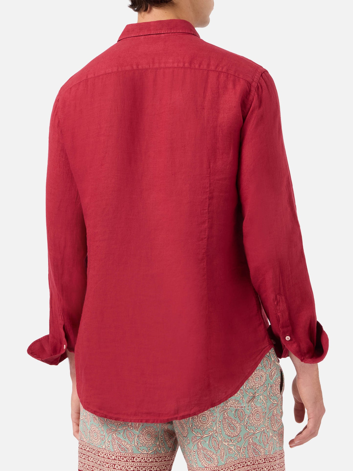 Pamplona burgundy linen shirt